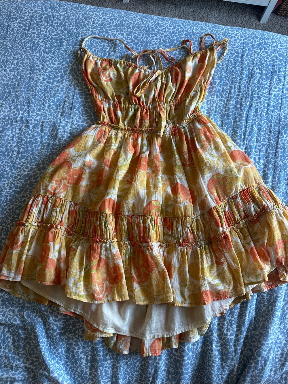 Free people Oranges open back sun dress